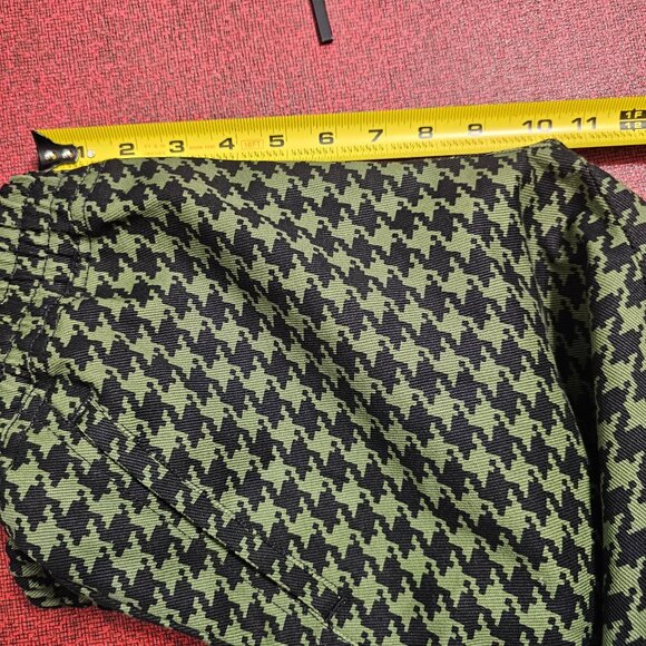 ADIDAS IVY PARK TWILL JOGGER PANTS- Unisex Youth Size XL- Green Houndstooth - Picture 7 of 13